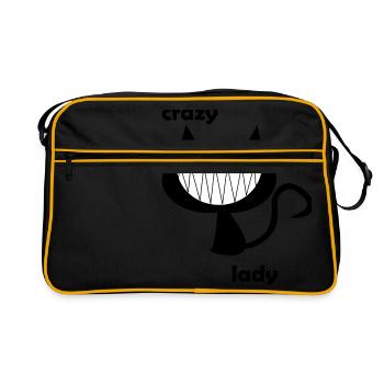 Madame folle de chat - Sac Retro - noir/or - Devant