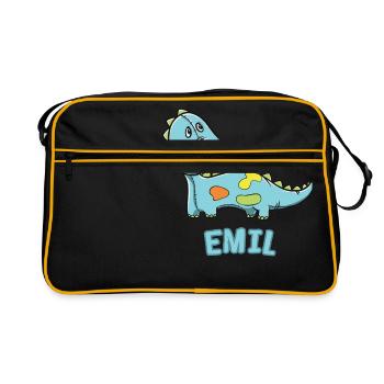 enfant drôle de dinosaure d'anniversaire cadeau Emil - Sac Retro - noir/or - Devant