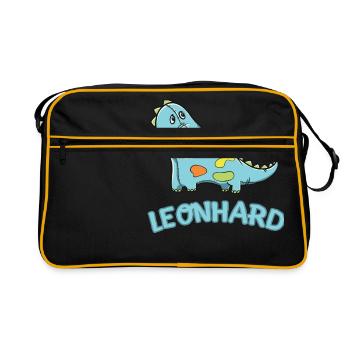 enfant drôle de dinosaure Leonhard Cadeau d'anniversaire - Sac Retro - noir/or - Devant