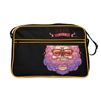 crâne Vape avec la couronne et verres - Sac Retro - noir/or - Devant