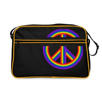 la paix mondiale sur la paix mondiale de la terre sur la terre love144 - Sac Retro - noir/or - Devant