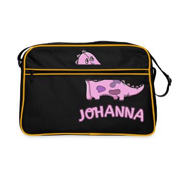 enfant drôle de dinosaure Johanna Cadeau d'anniversaire - Sac Retro - noir/or - Devant