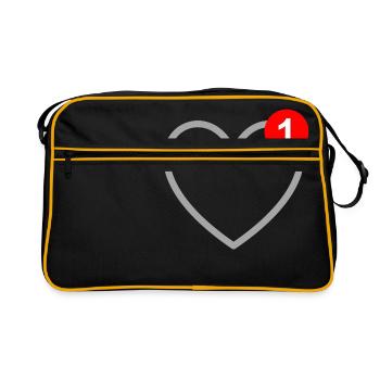 The love - message - SMS - in love - Retro Bag - black/gold - Front