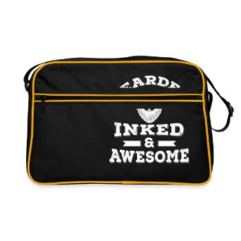 BEARD / TATOO: Bearded Inked & Awesome - Retro Bag - black/gold - Front