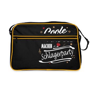Schlagerparty Schlager Volksmusik Feiern Party - Retro Tasche - Schwarz/Gold - Vorne