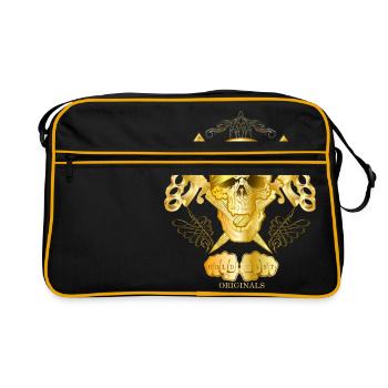 Hold FAST ORIGINALS Faster Skull Gold - Retro Bag - black/gold - Front