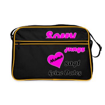 Désolé les gars, maman dit pas de rencards filles enfants - Sac Retro - noir/or - Devant