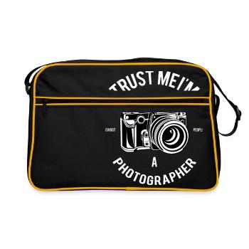 Photographer Trust me Vintage Camera Cool Pic Shot - Retro Bag - black/gold - Front