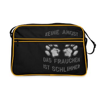 Hundebesitzerin Hundefan Hundefrau - Retro Tasche - Schwarz/Gold - Vorne