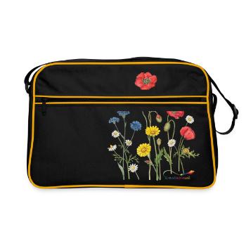 Floraison colorée - Sac Retro - noir/or - Devant