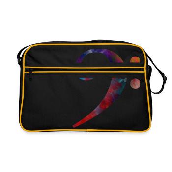 clé de fa #bassclef #musique - Sac Retro - noir/or - Devant