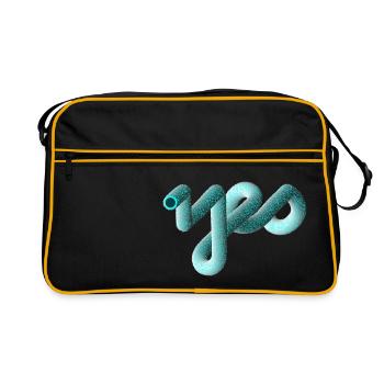 YES Font cuddly effect 3D - Retro Bag - black/gold - Front
