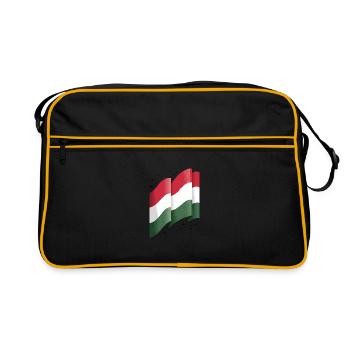 Ungarn Flagge Ungarische Fahne Balaton Hungary - Retro Tasche - Schwarz/Gold - Vorne