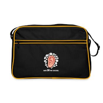 L’oreille du père pour les excuses. - Sac Retro - noir/or - Devant