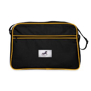 Mosaïque de licorne scintillante - Sac Retro - noir/or - Devant