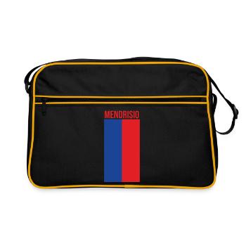 Ticino flag with Mendrisio lettering - Retro Bag - black/gold - Front