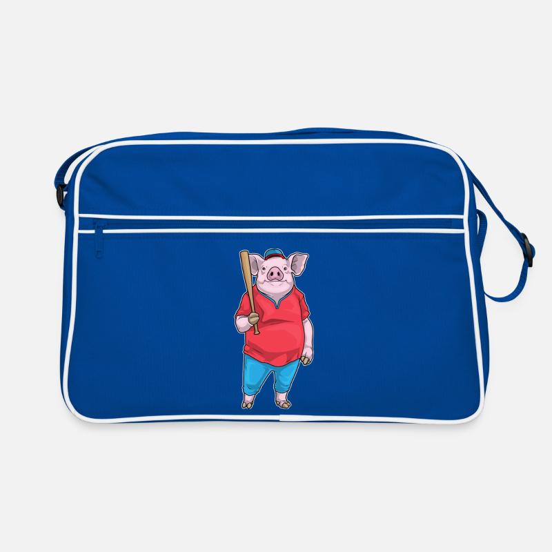 Pig Baseball Baseball Bat Retro Bag