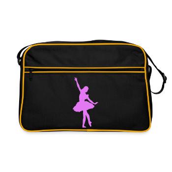 Silhouette de ballerine dansante - Sac Retro - noir/or - Devant