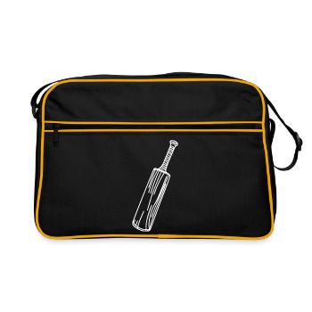 Cricket bat Drawing - Retro Bag - black/gold - Front