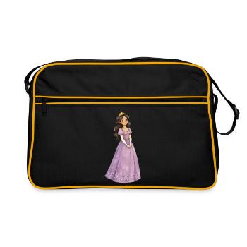 Princesse violette avec couronne - Sac Retro - noir/or - Devant