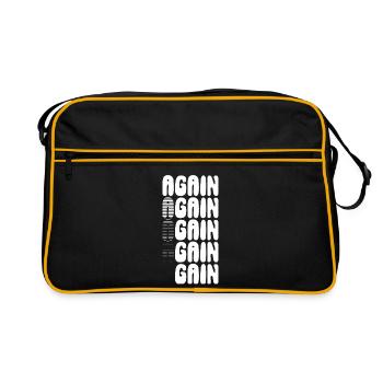 Again, again to gain - Bodybuilding - Motivation - Retro Bag - black/gold - Front
