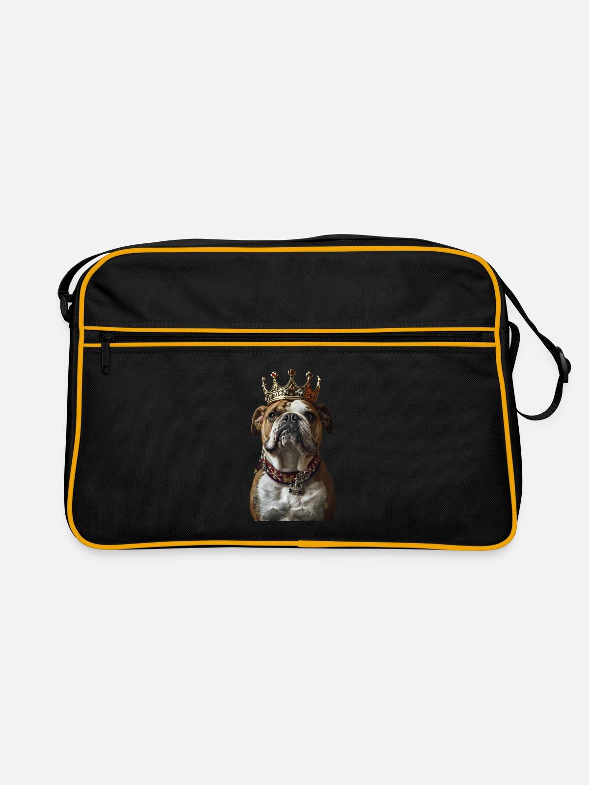 Bulldogge - Retro Tasche - Schwarz/Gold - Vorne