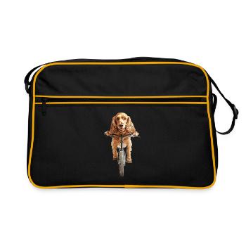 Cocker Spaniel - Retro Tasche - Schwarz/Gold - Vorne