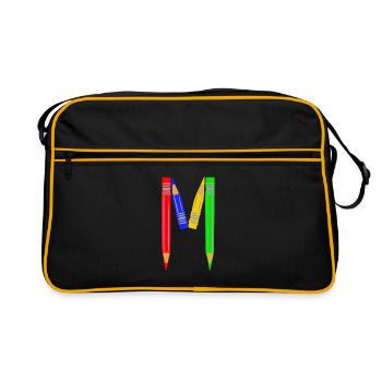 buntstifte m - Retro Tasche - Schwarz/Gold - Vorne