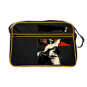 Anarchy Flag Woman - Retro Tasche - Schwarz/Gold - Vorne