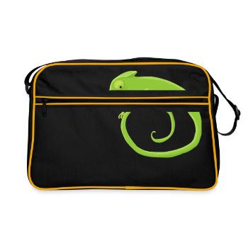 Chamäleonkringel - Retro Tasche - Schwarz/Gold - Vorne