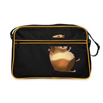 Bunny rabbit carrot Rodent Hare Rodent Hamster - Retro Bag - black/gold - Front