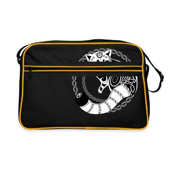 Celtic Red Panda / Red Panda (Circle / Black) - Retro Bag - black/gold - Front