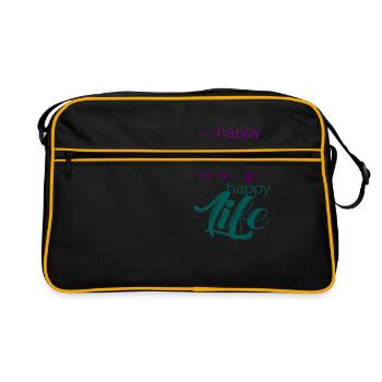 Femme heureuse, heureuse vie - Sac Retro - noir/or - Devant