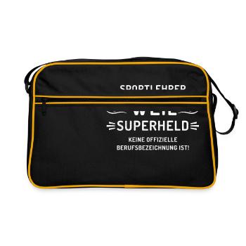 Der Superhelden Sportlehrer! - Retro Tasche - Schwarz/Gold - Vorne