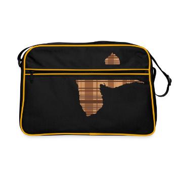 Tshirt gwada madrasse Marron - Sac Retro - noir/or - Devant