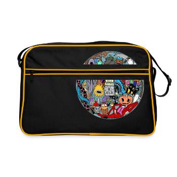 Halloween T-Shirt - Retro Tasche - Schwarz/Gold - Vorne