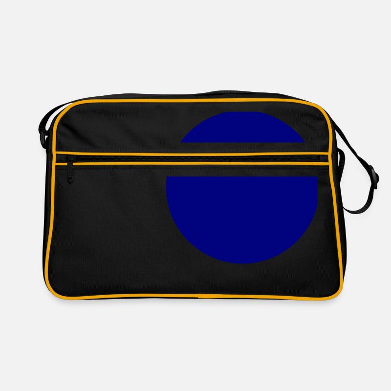 Blau Kreis - Retro Tasche - Schwarz/Gold