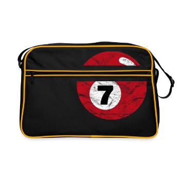 Billiards billiard ball dark red seven seven - Retro Bag - black/gold - Front