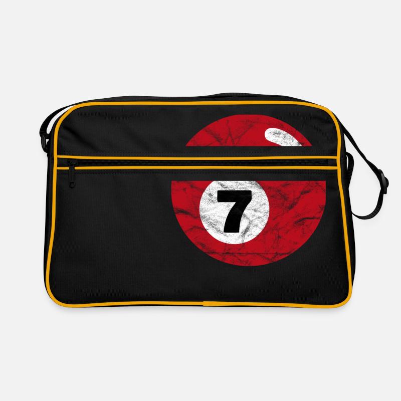 Billard Billardkugel dunkelrot sieben seven Retro Tasche