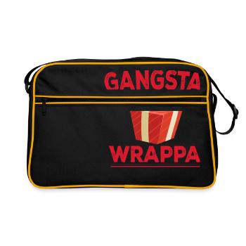 Drôle, humoristique, cadeau de Noël Gangsta Wrappa - Sac Retro - noir/or - Devant