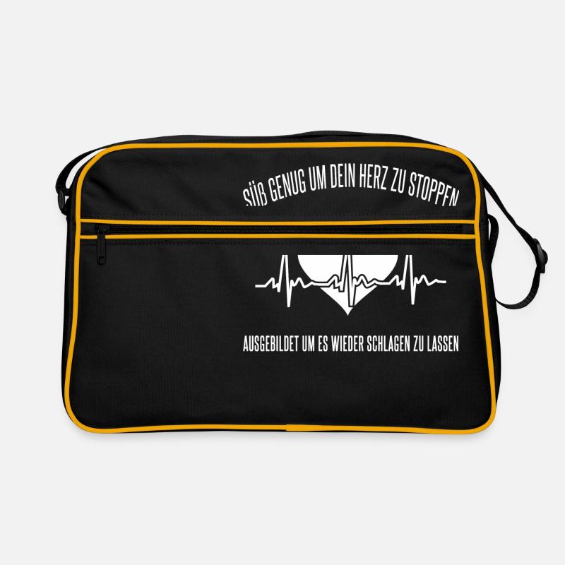 Krankenschwester - Retro Tasche - Schwarz/Gold