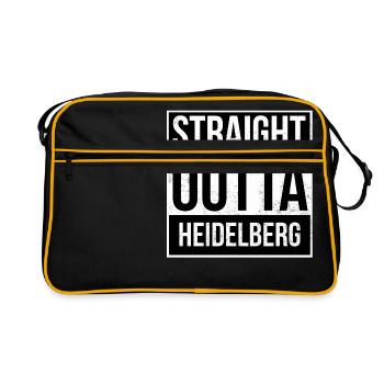 Straight Outta Heidelberg - Retro Tasche - Schwarz/Gold - Vorne