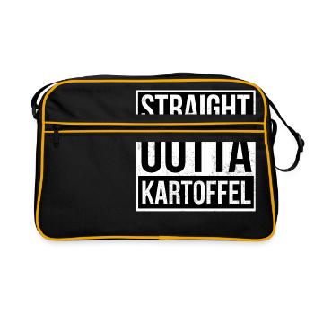 Straight Outta Kartoffel - Retro Tasche - Schwarz/Gold - Vorne