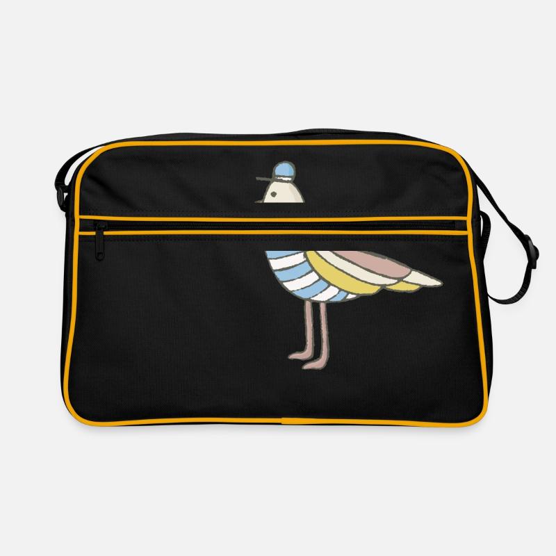Möwe - Retro Tasche - Schwarz/Gold