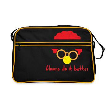 Clown: Clowns Do It Better - Geschenk - Retro Tasche - Schwarz/Gold - Vorne