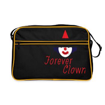 Clown: Forever Clown - Geschenk - Retro Tasche - Schwarz/Gold - Vorne