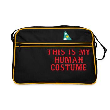 Clown: This Is My Human Costume - Geschenk - Retro Tasche - Schwarz/Gold - Vorne