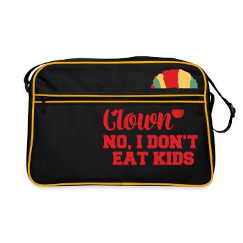 Clown: I´m A Clown. No, I Don´t Eat Kids Geschenk - Retro Tasche - Schwarz/Gold - Vorne