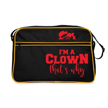 Clown: I´m A Clown. That´s Why. - Geschenk - Retro Tasche - Schwarz/Gold - Vorne
