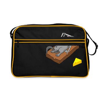 Mausefalle Maus Mouse Falle Mousetrap Mouse - Retro Tasche - Schwarz/Gold - Vorne
